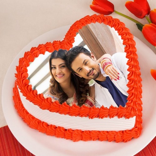 Heart Photo cake